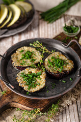 Delicious eggplant baked with cheese