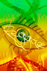 Bright music poster design - reggae.