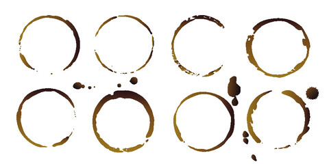 Vector coffee cup stains, Isolated On White Background, tea ring stamps Illustration