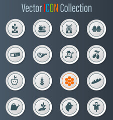 Agriculture and farming icons set