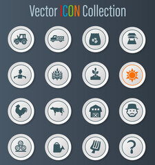 Agriculture and farming icons set