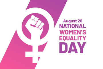 Women's Equality Day. August 26. Holiday concept. Template for background, banner, card, poster with text inscription. Vector EPS10 illustration.