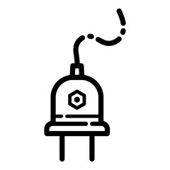 Power Plug Flat Icon Isolated On White Background