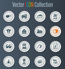Agriculture and farming icons set