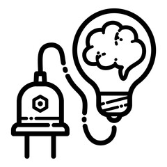 Idea Plug Flat Icon Isolated On White Background