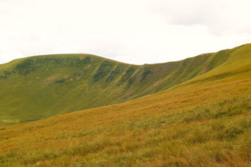 View of the panorama of the Carpathian Mountains