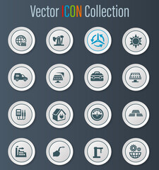 Alternative energy icons set