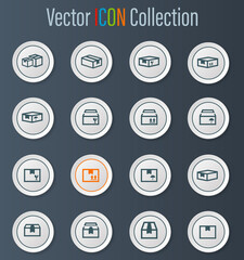 Simple icons set of box