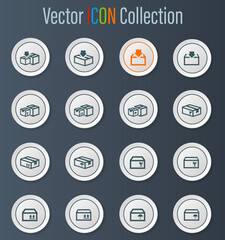 Simple icons set of box