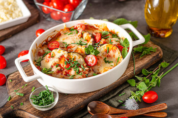 Eggplant baked with cheese