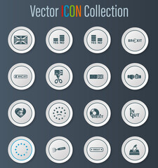 Brexit, icon set for web