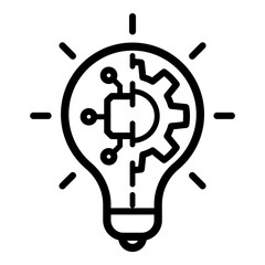 Technology Idea Flat Icon Isolated On White Background