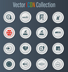 Brexit, icon set for web