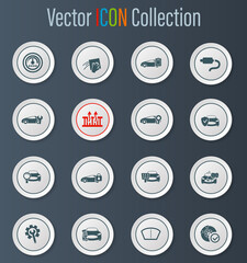 Car shop icons set