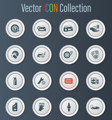 Car shop icons set