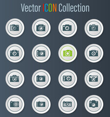 photo camera icon set