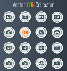 photo camera icon set