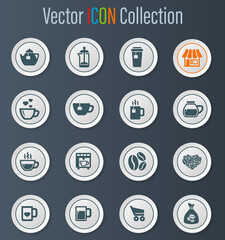 Coffee icons set