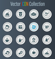 Coffee icons set