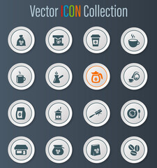Coffee icons set