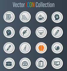 Creative process icons set
