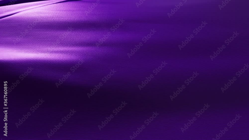 Poster abstract fabric movement background. textured violet leather fabric blows in the wind. seamless loop