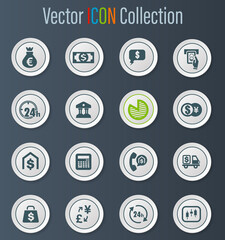 Currency exchange icons set