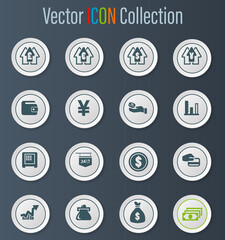 Currency exchange icons set