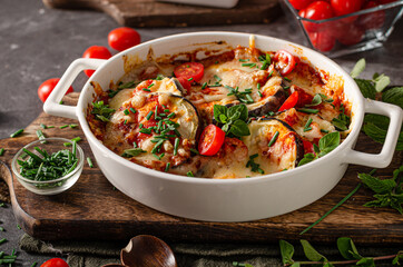 Eggplant baked with cheese