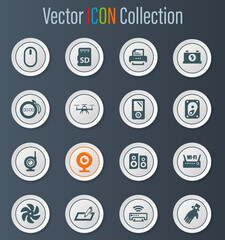 Devices icons set