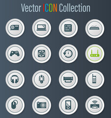 Devices icons set