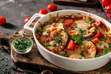 Eggplant baked with cheese