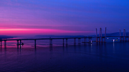 sunset over the bridge 