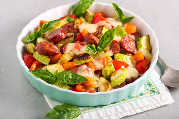 Sausage and vegetable bake