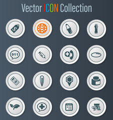 Drug store icons set