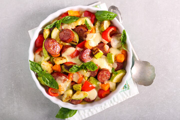 Sausage and vegetable bake