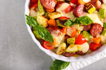 Sausage and vegetable bake