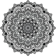 Circular mandala isolated for henna or tattoo. mandala for coloring book . mandala Islamic style . decorative mandala Design 