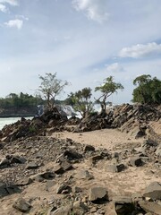 Plage des chutes de Khone à Si Phan Don, Laos