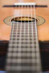 acoustic guitar close up seven strings