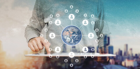 Global networking and global business networking. Element of this image are furnished by NASA