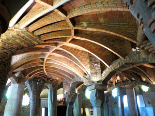 The Crypt of Colonia Guell in Barcelona, SPAIN