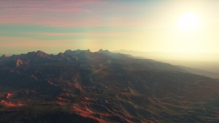 science fiction wallpaper, cosmic landscape, realistic exoplanet, abstract cosmic texture, beautiful alien planet in far space, detailed planet surface, abstract aerial view, abstract texture 3d rende