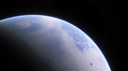 beautiful galactic background, beautiful starry sky, galaxy of different colors, science fiction wallpaper, cosmic landscape, realistic exoplanet, 3d render
