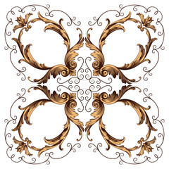 Vintage Ornament Element in baroque style with filigree and floral engrave the best situated for create frame, border, banner. It's hand drawn foliage swirl like victorian or damask design arabesque.