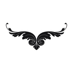 Vintage Ornament Element in baroque style with filigree and floral engrave the best situated for create frame, border, banner. It's hand drawn foliage swirl like victorian or damask design arabesque.