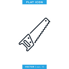 Hand Saw Icon Vector Design Template.