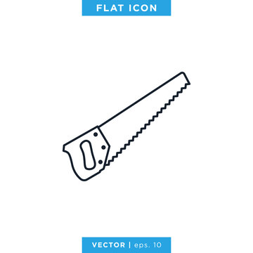 Hand Saw Icon Vector Design Template.