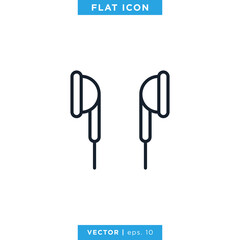 Earphone Icon Vector Design Template