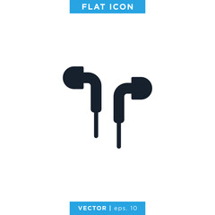 Earphone Icon Vector Design Template